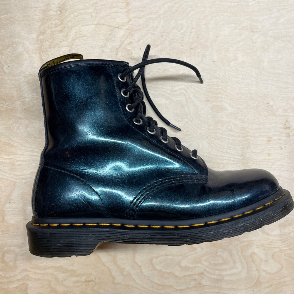 Iridescent Dr Marten boots, Combat Boots, women’s 9